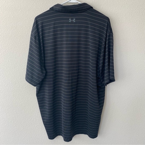 Under Armour | Men's Striped Playoff Polo Size XL Black Gray - Picture 4 of 5